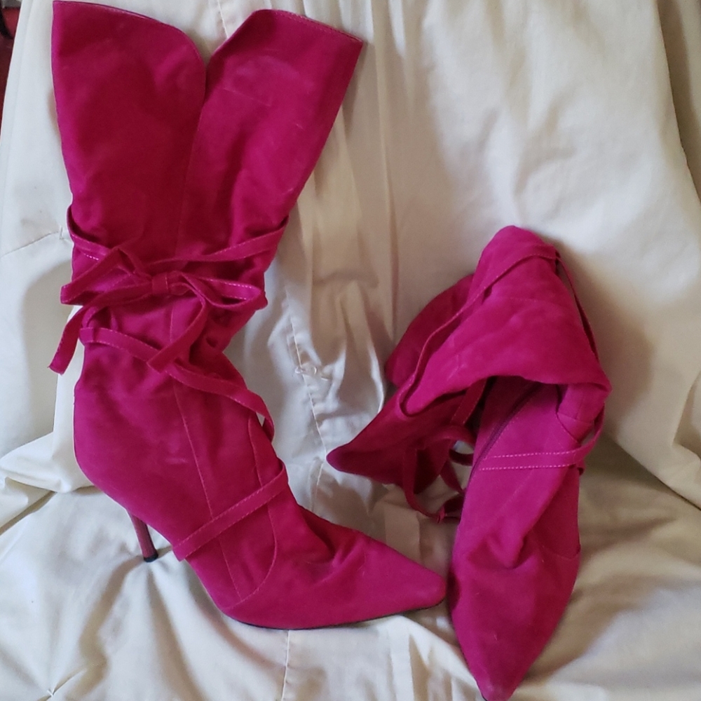 Hot pink boots